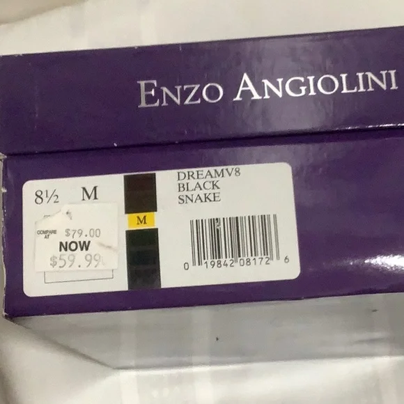 Enzo Angiolini Black Snakeskin Strappy High Heels - Picture 14 of 14